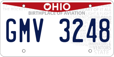 OH license plate GMV3248