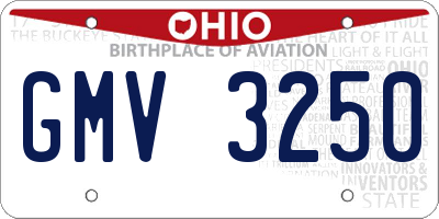 OH license plate GMV3250
