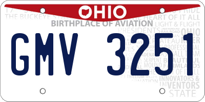 OH license plate GMV3251