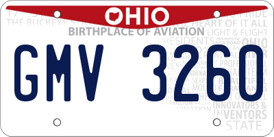 OH license plate GMV3260