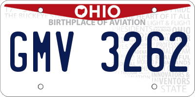 OH license plate GMV3262