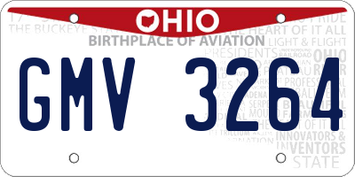 OH license plate GMV3264
