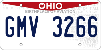 OH license plate GMV3266