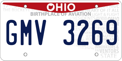 OH license plate GMV3269