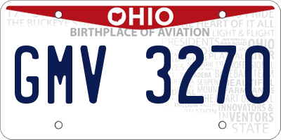 OH license plate GMV3270