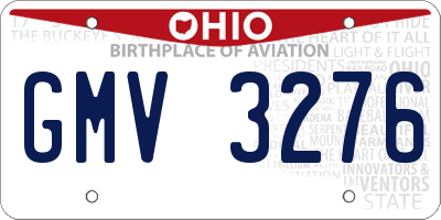OH license plate GMV3276