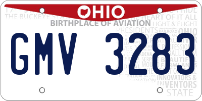 OH license plate GMV3283