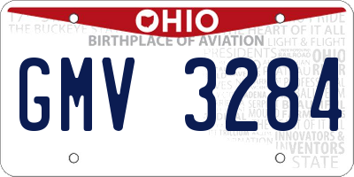 OH license plate GMV3284
