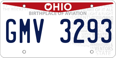OH license plate GMV3293
