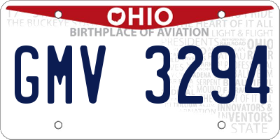 OH license plate GMV3294