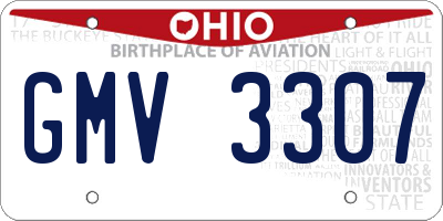 OH license plate GMV3307