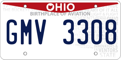 OH license plate GMV3308