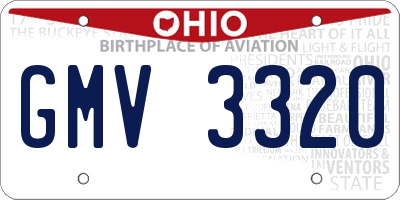 OH license plate GMV3320