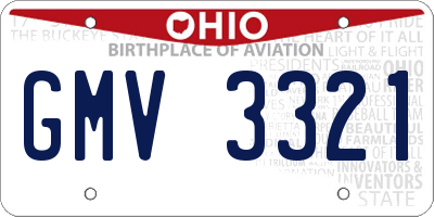 OH license plate GMV3321