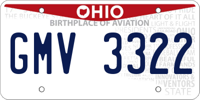 OH license plate GMV3322