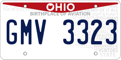 OH license plate GMV3323
