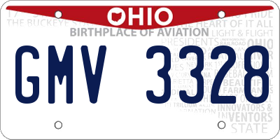 OH license plate GMV3328