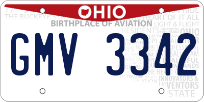 OH license plate GMV3342