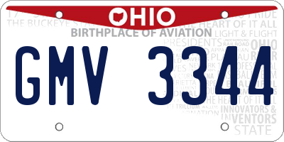 OH license plate GMV3344