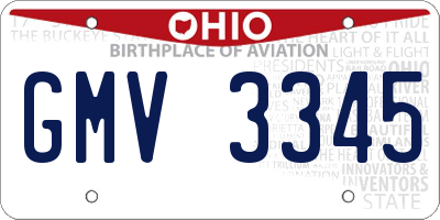 OH license plate GMV3345