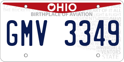 OH license plate GMV3349