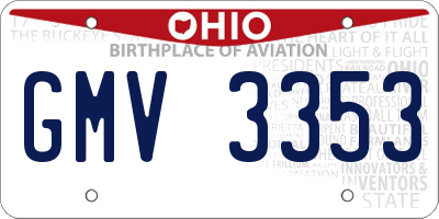 OH license plate GMV3353