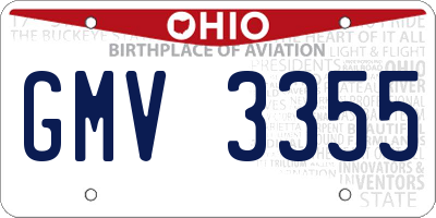 OH license plate GMV3355