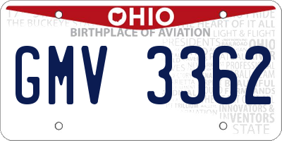 OH license plate GMV3362