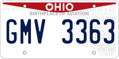 OH license plate GMV3363