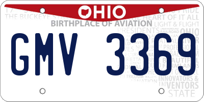 OH license plate GMV3369
