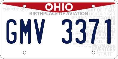 OH license plate GMV3371