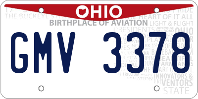 OH license plate GMV3378