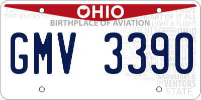 OH license plate GMV3390