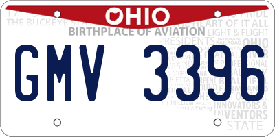OH license plate GMV3396