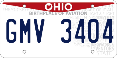 OH license plate GMV3404