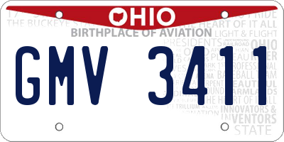 OH license plate GMV3411