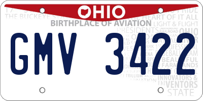 OH license plate GMV3422