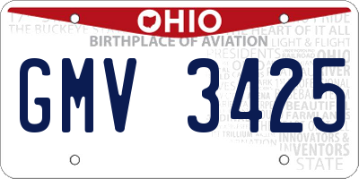 OH license plate GMV3425