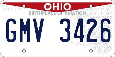 OH license plate GMV3426