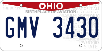 OH license plate GMV3430