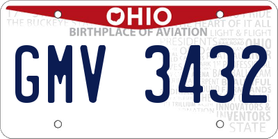 OH license plate GMV3432