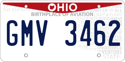 OH license plate GMV3462