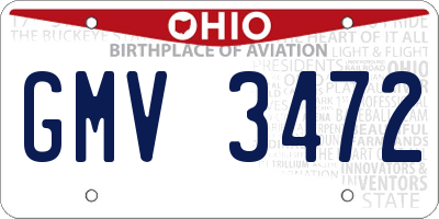 OH license plate GMV3472