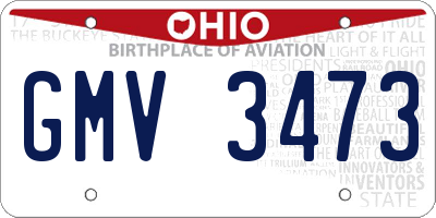 OH license plate GMV3473