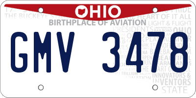 OH license plate GMV3478