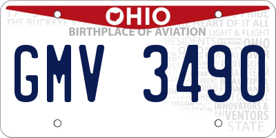 OH license plate GMV3490