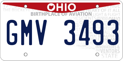 OH license plate GMV3493
