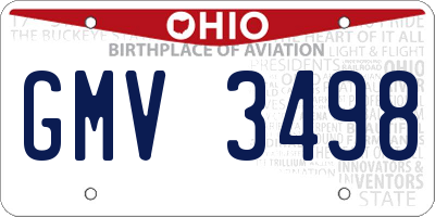 OH license plate GMV3498