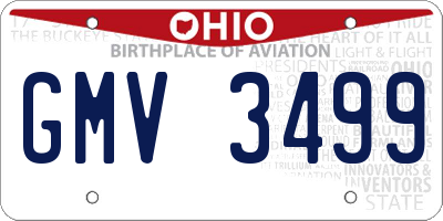 OH license plate GMV3499