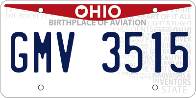 OH license plate GMV3515